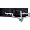 Atdec Dual Dynamic Monitor arm Desk Mount - Flat and Curved up to 32in - VESA 75x75, 100x100 - Silver - Built-in arm Rotation Limiter - Quick Display Release - Adjustable Monitor Height, tilt, pan view 1