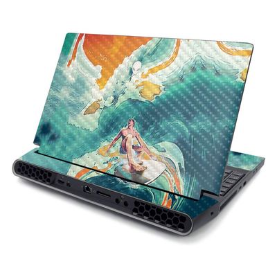 MightySkins Skin for Alienware AREA-51M R2 (2020) - Abstract Black | Protective, Durable, and Unique Vinyl Decal wrap Cover | Easy to Apply, Remove, and Change Styles | Made in The USA