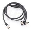 HangTon Power Cable Hirose 4 Pin Male to 2 x Right Angle Locking DC Barrel for Sony F5 Zaxcom QRX100 Lectrosonic SRc Receiver Atomos 7'' Monitor 1m (2xdc-4pin) view 1