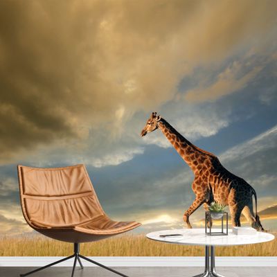 SIGNWIN Wall Mural Giraffe Removable Self-Adhesive Wallpaper Wall Decoration for Bedroom Living Room - 100x144 inches