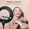 18 Inch Ring Light with Tripod Stand YouTube LED TikTok Ringlight Kit Color Temperature 3200K to 5500K Makeup Ringlights with Phone Holder Remote Carry Bag Camera Cellphone Video Shoot (LX-480D white) view 4