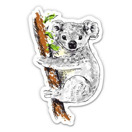 Koala - 3" Vinyl Sticker - for Car Laptop Water Bottle Phone - Waterproof Decal