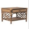 KOUBOO Rattan Bedside Table  Chippendale Design Nightstand Table for Living Room | Boho Table with One Drawer, Mid-Century, Modern Accent Table with Storage for Bedroom Furniture, Antique Brown view 1