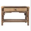KOUBOO Rattan Bedside Table  Chippendale Design Nightstand Table for Living Room | Boho Table with One Drawer, Mid-Century, Modern Accent Table with Storage for Bedroom Furniture, Antique Brown view 4