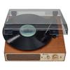 JENSEN Vinyl Record Player 3 Speed Turntable with Dual Bluetooth Connection Transmit and Receive, Cassette Player, and Two Built-in Speakers view 2