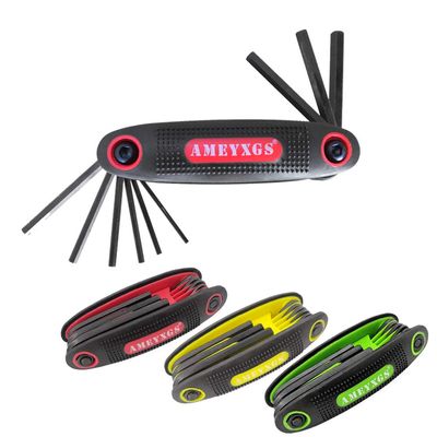 ZSHJGJR Archery Multi-Function Wrench Set Tool Portable Folding Allen Wrench Set 9 in 1 Hex Wrench Set (Red)