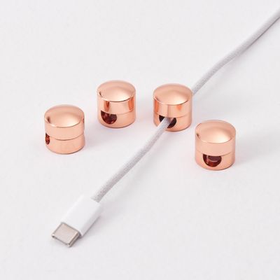BRIGHTTIA Cable Clips - Premium Brass Cord Management for Home, Office & Car - Multipurpose Wire Holder Organizer - Sleek & Durable Design - Ideal Gift for Men, Women & Students - 4-Pack (Rose Gold)