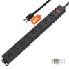 CFMASTER 8 Outlets Heavy Duty Power Strip with 8 Ft 14AWG Power Cord Straight Plug and Switch,Wide Spaced Shop Power Strip Metal for Commercial,Industrial,School and Home,15A 125V 1875W,Black(8FT) view 1
