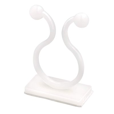 BAOMAIN Self-Adhesive Cable Clips,17mm Wire Management Cable Organizer for Desk,Plant Vine Clips for Wall Climbing Plants,Cable Clamp Holder for Indoor Outdoor Decoration,White,100-Pack