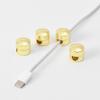 BRIGHTTIA Cable Clips - Premium Brass Cord Management for Home, Office & Car - Multipurpose Wire Holder Organizer - Sleek & Durable Design - Ideal Gift for Men, Women & Students - 4-Pack (Gold) view 1