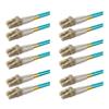 SpeedyFiberTX 6-Pack 1 Foot Multimode 10G OM3 50/125 Fiber Optic Patch Cable, Duplex LC to LC, Aqua Riser OFNR Cable Jacket view 1