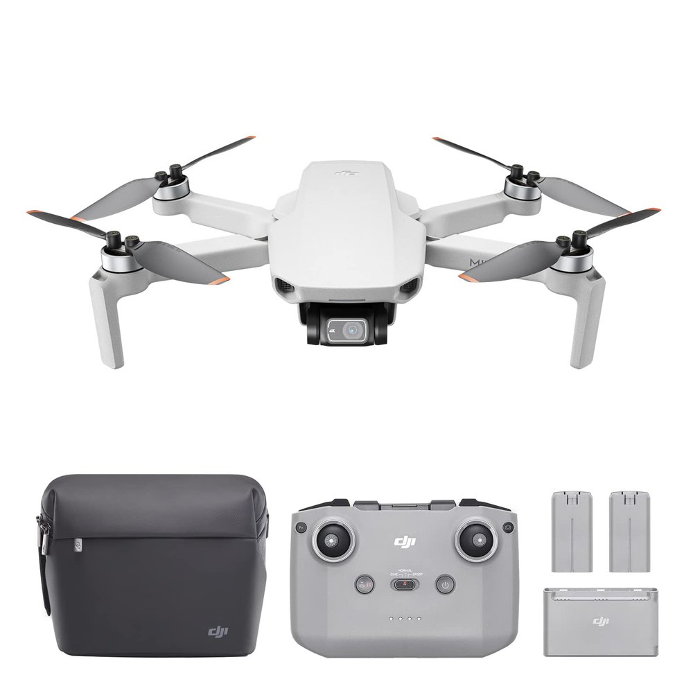 DJI Mini 2 Fly More Combo Ultralight Foldable Drone, 3-Axis Gimbal with 4K Camera, 12MP Photos, 31 Mins Flight Time, OcuSync 2.0 10km HD Video Transmission, QuickShots, Gray (CP.MA.00000306.01)