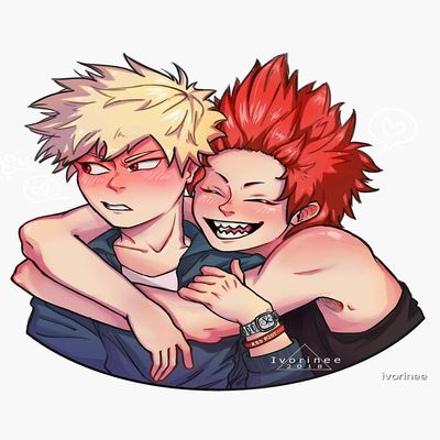 Bakugou X Kirishima Sticker - Sticker Graphic -Stickers for Hydroflask Water Bottles Laptop Computer Skateboard, Waterproof Decal Stickers