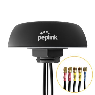 Peplink Cellular & WiFi Antenna Mobility 22G | LTE 2x2 MIMO Cellular High Bandwidth Dual-Band Wi-Fi External Router Computer Networking Antenna System with GPS Receiver | Durable Housing, Black