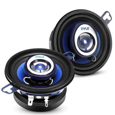 2-Way Universal Car Stereo Speakers - 120W 3.5 Inch Coaxial Loud Pro Audio Car Speaker Universal OEM Quick Replacement Component Speaker Vehicle Door/Side Panel Mount Compatible - Pyle PL32BL (Pair)