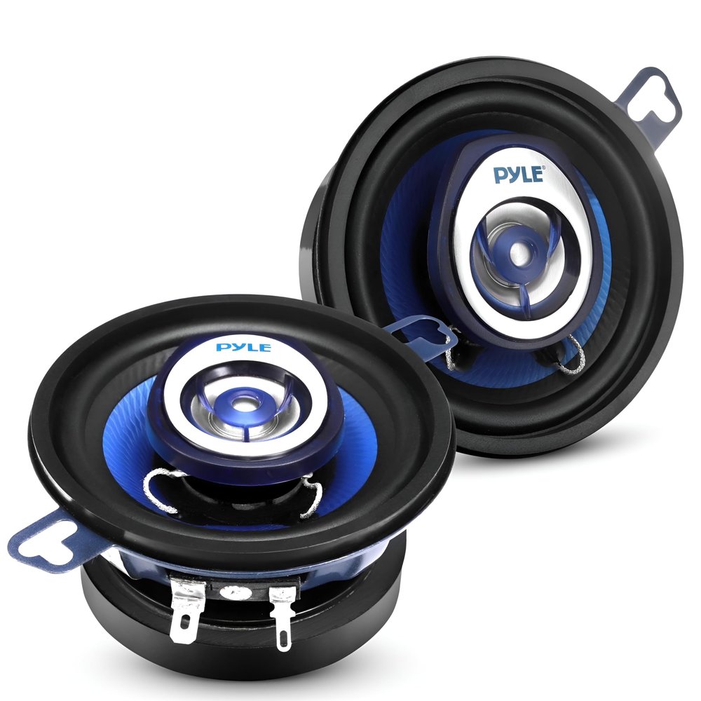 2-Way Universal Car Stereo Speakers - 120W 3.5 Inch Coaxial Loud Pro Audio Car Speaker Universal OEM Quick Replacement Component Speaker Vehicle Door/Side Panel Mount Compatible - Pyle PL32BL (Pair)