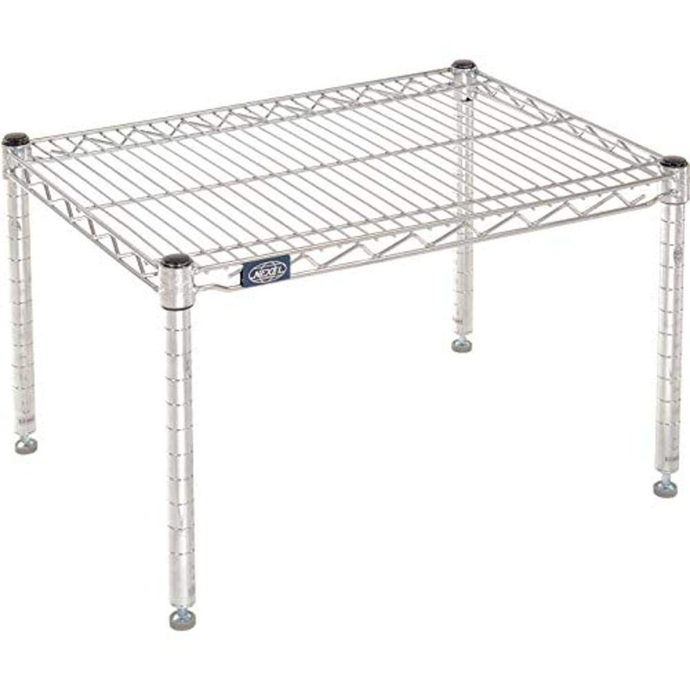 Nexel Commerical Wire Shelf Platform Dunnage Storage Rack, 18" x 30" x 14", Chrome
