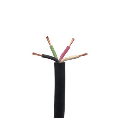 14 AWG SOOW Portable Cord, 4 Conductor 600V Power Cable, EPDM Wires with CPE Outer Jacket - 25' Length