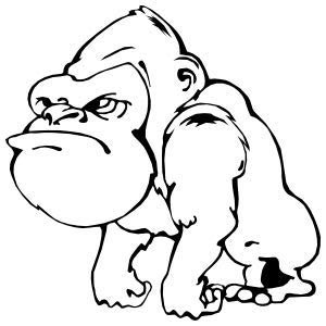 Gorilla Or Ape - Pack of 4 - StickerVinyl Waterproof Sticker Decal Car Laptop Wall Window Bumper Sticker
