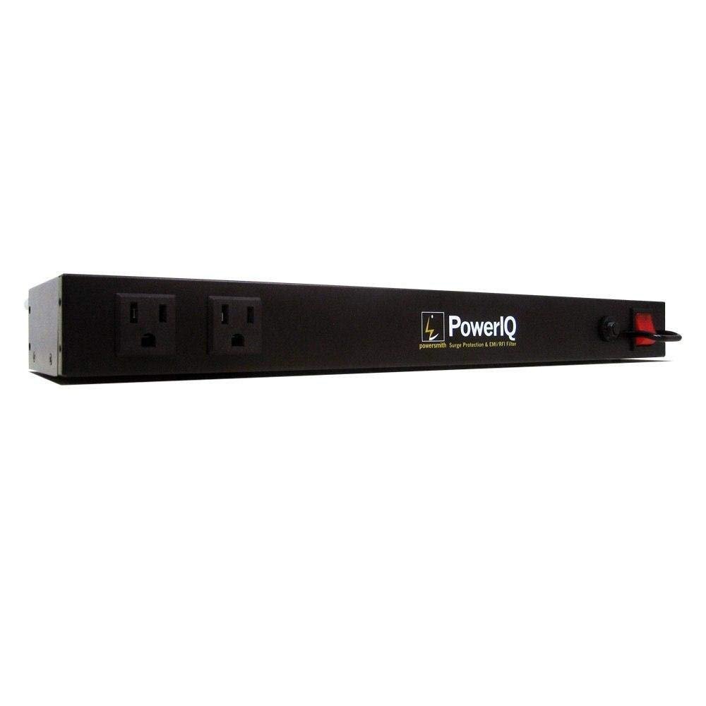 Hobbes PA-R/IQ Power IQ Power Guard Rack Mount/Power Distribution PDU, 100V-120V/15A, EMI/RFI Filtration, 10 Outlets, Metal Housing, 1U Rackmount, Black housing