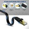 KASIMO Cat 8 Flat Ethernet Cable 6 ft, Cat8 High Speed Flat Internet Network LAN Cable 40Gbps 2000MHz SSTP Network Patch Cord with Gold Plated RJ45 Connector (6ft) view 4