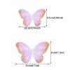16 Pcs Feather 3D Butterfly Wall Decals Gold Glitter Butterfly Wall Art Mural Stickers Removable for Home Office Wedding Party Balloons Cake Flower Bedroom Bathroom Living Room Decor(Light Purple) view 2