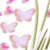 16 Pcs Feather 3D Butterfly Wall Decals Gold Glitter Butterfly Wall Art Mural Stickers Removable for Home Office Wedding Party Balloons Cake Flower Bedroom Bathroom Living Room Decor(Light Purple) view 3