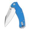 QSP Snipe Folding Pocket Knife, 3.57" D2 Two Tone Satin Blade EDC Knife, Blue G10 Handle, Liner Lock, Ceramic Ball Bearings, Reversible SS Deep Carry Clip view 2