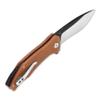 QSP Raven Folding Pocket Knife, 3.37" D2 Black Satin Blade EDC Knife, Brown G10 Handle, Liner Lock, Ceramic Ball Bearings, SS Deep Carry Clip view 2