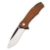 QSP Raven Folding Pocket Knife, 3.37" D2 Black Satin Blade EDC Knife, Brown G10 Handle, Liner Lock, Ceramic Ball Bearings, SS Deep Carry Clip view 3
