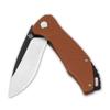 QSP Raven Folding Pocket Knife, 3.37" D2 Black Satin Blade EDC Knife, Brown G10 Handle, Liner Lock, Ceramic Ball Bearings, SS Deep Carry Clip view 4