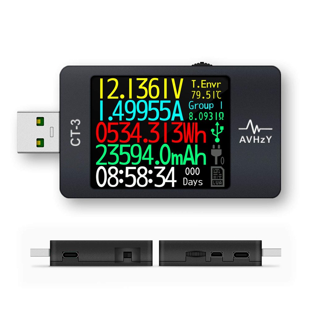 AVHzY USB Power Meter USB 3.1 Tester Digital Multimeter Current Tester Voltage Detector Lua Interpreter Integrated DC 26V 6A PD 2.0/3.0 QC 2.0/3.0/4.0 pps Trigge