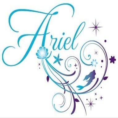3 Inch Sparkle Glitter Ariel Text Decal Princesses Removable Wall Sticker Art Home Decor 3 1/2 by 3 inch