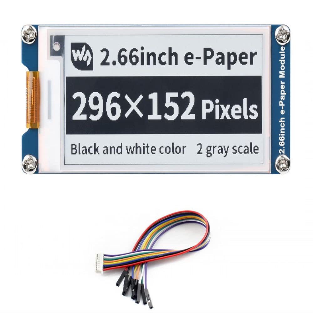 2.66 inch e-Paper E-Ink Display Module 296152 Pixels Screen Black/White Dual-Color SPI Interface for Raspberry Pi Jetson Nano STM32 @XYGStudy (2.66inch e-Paper Module)