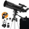 Celestron - 80mm Travel Scope - Portable Refractor Telescope - Bonus Astronomy Software Package - Digiscoping Smartphone Adapter & LensPen - Optics Cleaning Tool, Black (93575) view 2