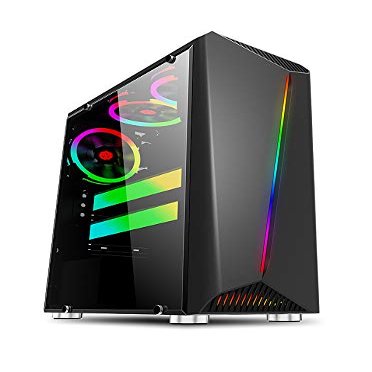 Bgears b-Vigor RGB Mid Tower with Front RGB Light and Side Tempered Glass (Fan Sold Separately))