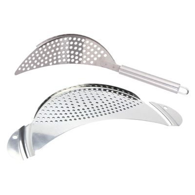 1 Set 2 Pcs Stainless Steel Filter Sieves Pasta Strainer Sink Strainer Functional Colanders Pot Spaghetti Pan Stainless Steel Kitchen Filter