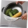 1 Set 2 Pcs Stainless Steel Filter Sieves Pasta Strainer Sink Strainer Functional Colanders Pot Spaghetti Pan Stainless Steel Kitchen Filter view 3