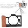 Camera Rig Cage for ZV1 Camera, Vlogging Video Stabilizer Cage Frame with Wooden Handle Grip, with 1/4in & 3/8in Screw Hole and Cold Shoe Base view 3