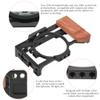 Camera Rig Cage for ZV1 Camera, Vlogging Video Stabilizer Cage Frame with Wooden Handle Grip, with 1/4in & 3/8in Screw Hole and Cold Shoe Base view 4
