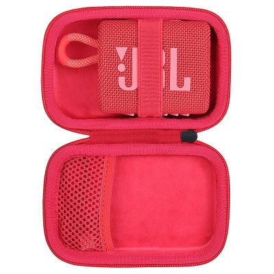 co2CREA Hard Carrying Case Replacement for JBL Go 4 Go3 Go 3 Eco Portable Speaker (Black Case + Inside Red)