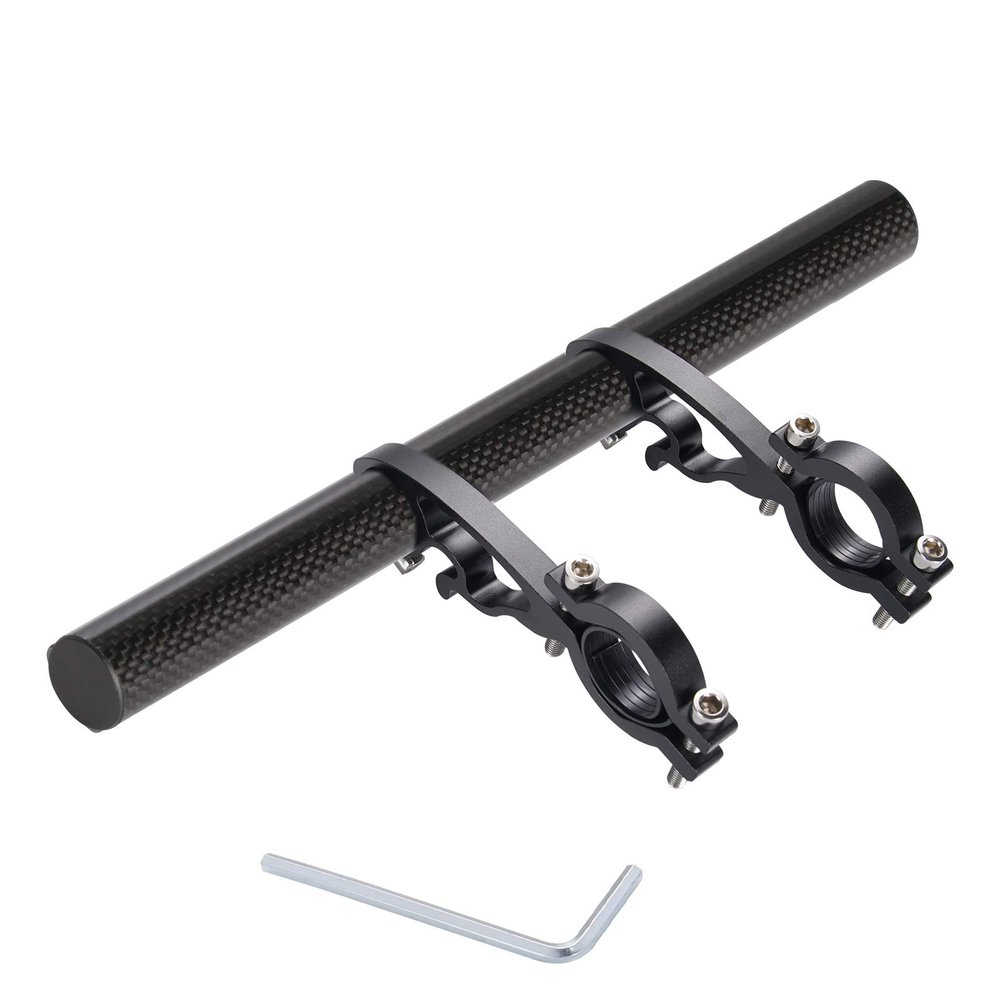 Yizhet Bike Handlebar Extension, Carbon Tube Bicycle Handlebar Extender Multifunction Double Bike Handlebar Bracket Extender for Holding Bicycle Speedometer, GPS, Phone Mount Holder(25cm)