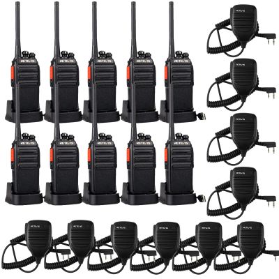 Retevis H-777S Long Range Walkie Talkies with Shoulder Mic,2 Way Radios for Adults,Durable Two Way Radio,VOX Hands Free,Security Church School Business (10 Pack)