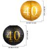 Blulu 6 Pcs Birthday Party Decorations Hanging Paper Lanterns Black Gold Glittery Anniversary Sign Decorations for Men Women Teen Birthday Party Supplies view 3