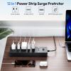 25 Ft Extension Cord ETL, NTONPOWER Power Strip with 10 AC Spaced Outlets 2 USB Ports, 1875W/15A Overload Protection, Wall Mountable for Indoor, Home, Office or Garage, Black view 3