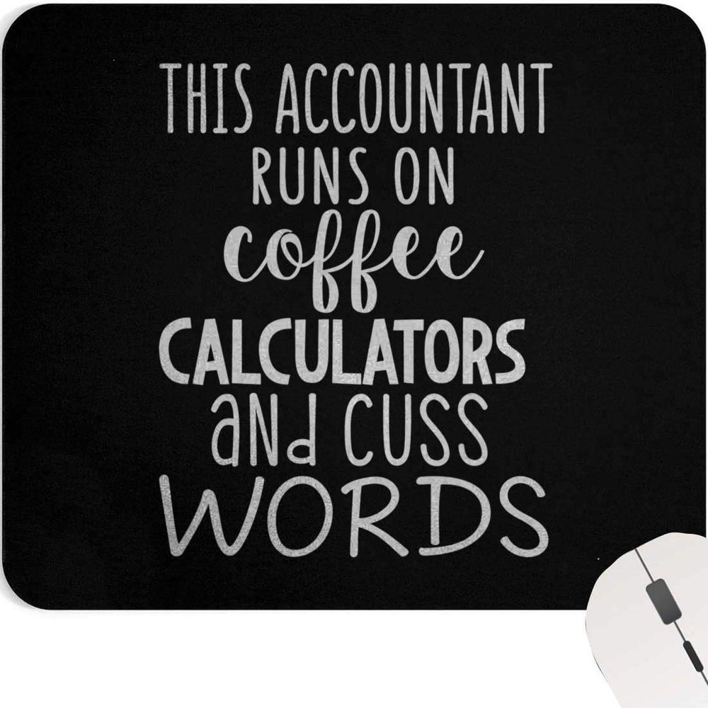 Mousepad for Accountants 9 Inch Accounting Mouse Pad - Accountant Accounting Black Office Poster Mousemat Mouse Mat