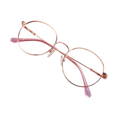 VisionGlobal Blue Light Blocking Glasses for Women/Men, Anti Eyestrain, Computer Reading, TV Glasses, Stylish Oval Frame, Anti Glare (Rose Golden, +1.25 Magnification)