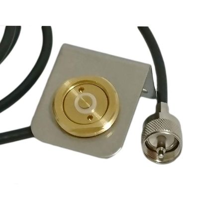 Solid Brass NMO Antenna Mount with UHF Male PL259 Connector 17 ft RG58/U Coax Cable Plus NMO L Bracket 3/4 inches Hole for for Ham UHF VHF CB Cellular Trucker Antenna (17ft Mount+L Bracket, Black)