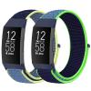 AVOD Nylon Watch Bands Compatible with Fitbit Charge 4/Charge 3/SE, Soft Replacement Wristband Breathable Sport Strap with Band for Women Men (Ice Cyan+Neon Lime) view 1