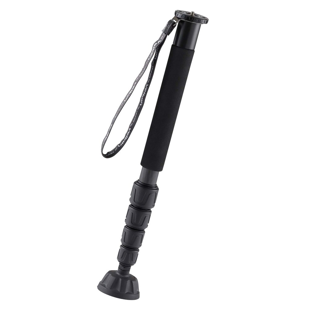 Velbon Geo Pod N65 PRO 5 Tier Carbon Monopod, Nut Lock, Leg Diameter 1.1 inches (28 mm), Medium Type, Base Diameter 2.1 inches (53 mm), Carbon Legs